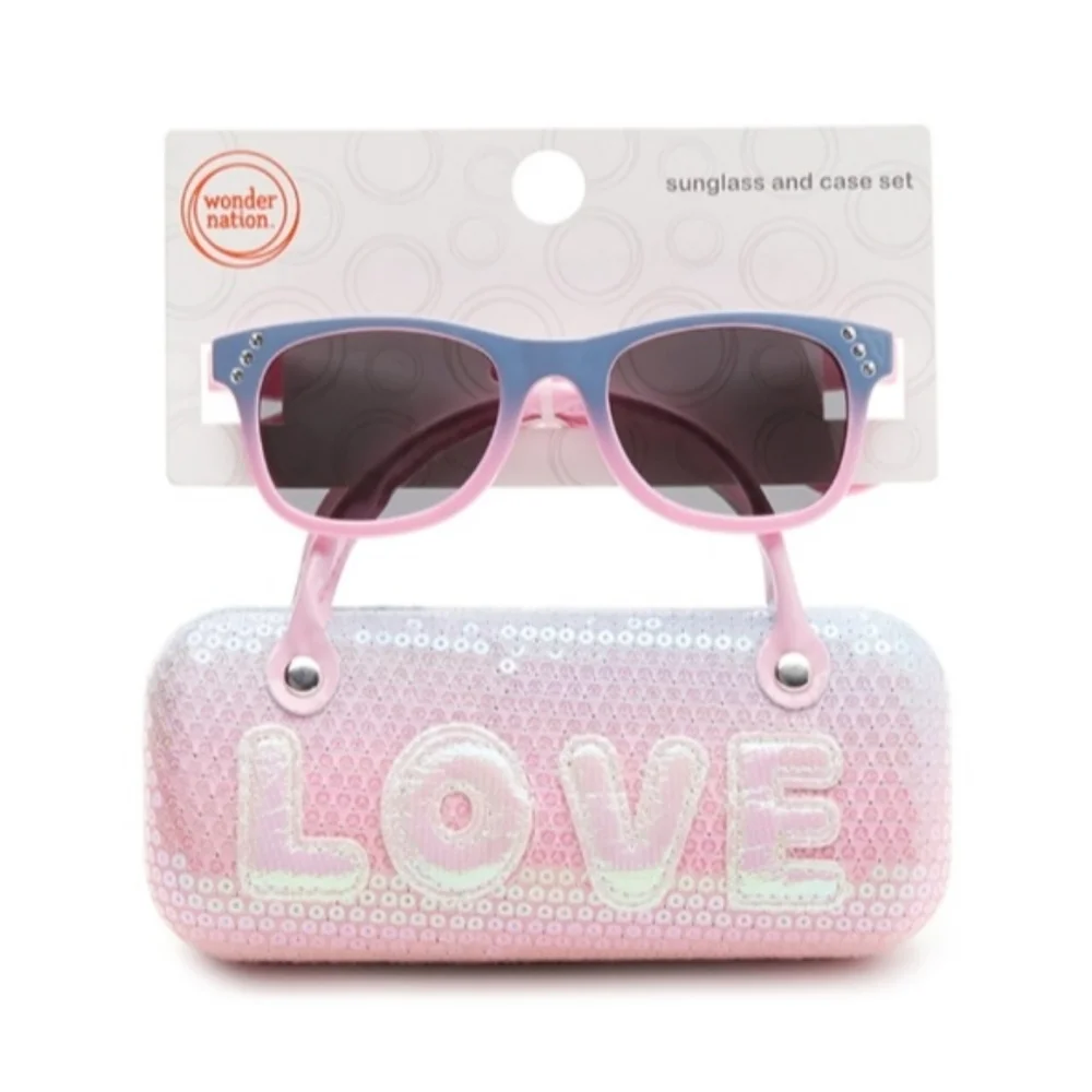 Girls Two-Toned Sunglasses with Carrying Case